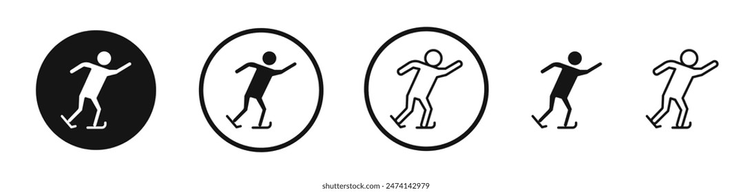 Roller Skating Icon Set. Roller Skate Symbol Vector Design.