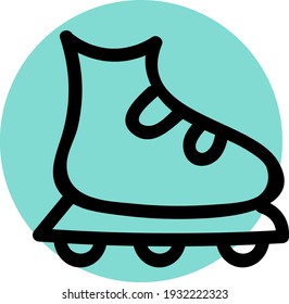 Roller skating, illustration, vector on white background.