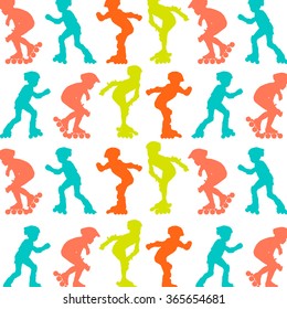 Roller skating inline skates pattern vector background concept wallpaper