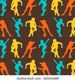 Roller skating inline skates pattern vector background concept wallpaper