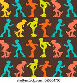 Roller skating inline skates pattern vector background concept wallpaper