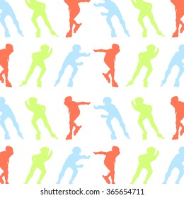 Roller skating inline skates pattern vector background concept wallpaper