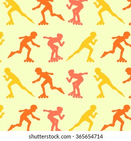 Roller skating inline skates pattern vector background concept wallpaper