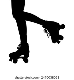 Roller skating legs silhouette. y2k, 2000s aesthetic, retro nostalgia