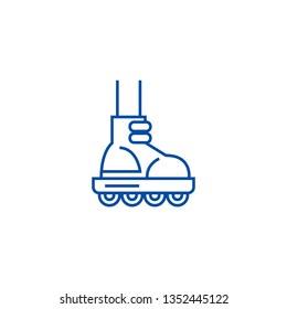 Roller skating line icon concept. Roller skating flat  vector symbol, sign, outline illustration.