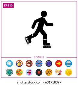 Roller Skating Man Icon