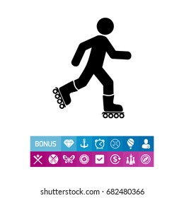 Roller Skating Man Icon
