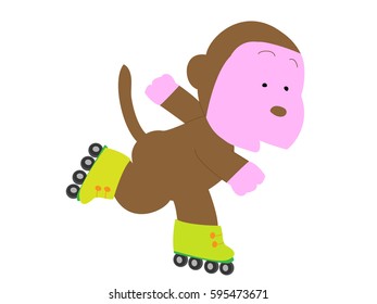 The roller skating of the monkey.