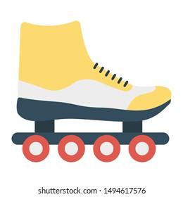 roller skating shoe for skating sport flat icon 