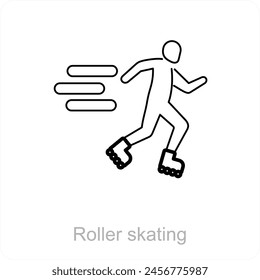 Roller skating and skate icon concept