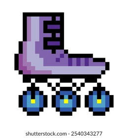 Deporte de patinaje sobre ruedas en estilo pixel art