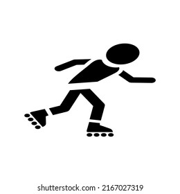 Roller skating sport. Summer sports icons, vector pictograms for web, print and other projects. Sports icons for international sports championships or events.