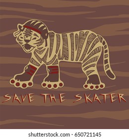 Roller skating tiger