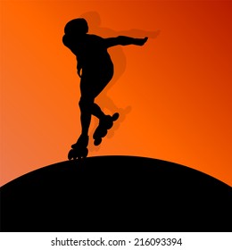 Roller skating vector background concept poster