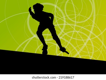 Roller skating vector background concept