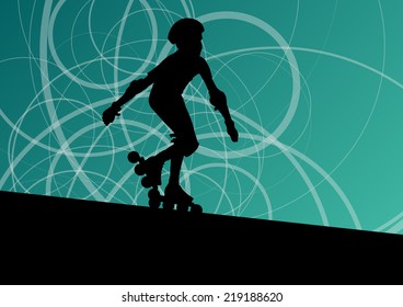 Roller skating vector background concept