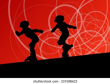 Roller skating vector background concept