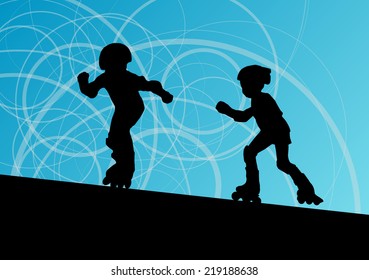 Roller skating vector background concept
