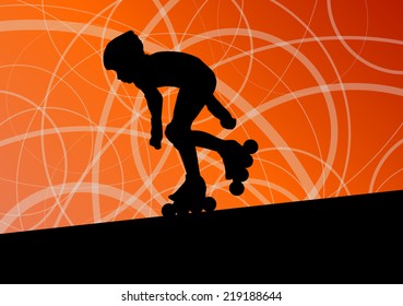 Roller skating vector background concept