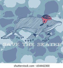 Roller skating whale