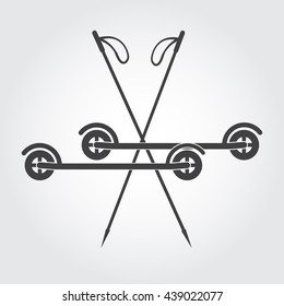 Roller skiing icon. Roller skiing Vector illustration.