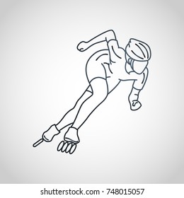 Roller sports vector logo icon illustration