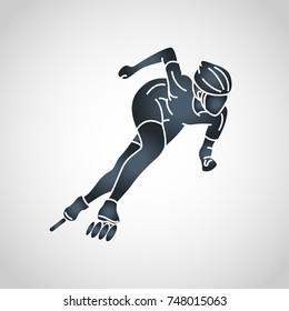 Roller sports vector logo icon illustration