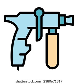 Vector de contorno del icono del rociador. Pintor. Plano de autocolor del coche aéreo