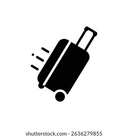 Roller Suitcase Tilted in Motion Travel Icon
