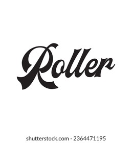 roller text on white background.