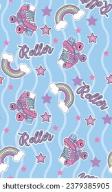 roller texture rainbow star waves