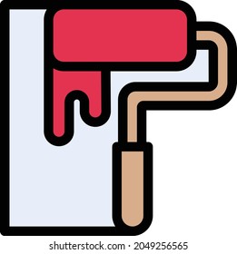 roller vector color line icon