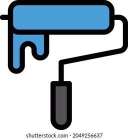 roller vector color line icon