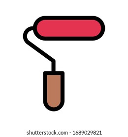 roller vector flat color icon 