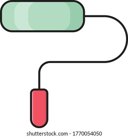 roller vector flat color icon 