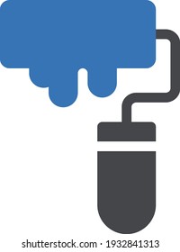 roller vector glyph colour icon