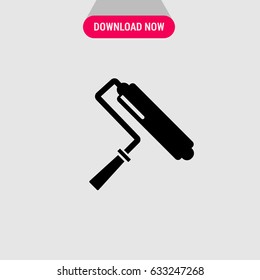 Roller Vector Icon, The symbol of roller for colouring. Simple, modern flat vector illustration for mobile app, website or desktop app 