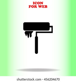 Roller web icon. Black illustration on white background