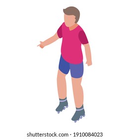 Rollerblade activity icon. Isometric of rollerblade activity vector icon for web design isolated on white background