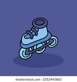 Rollerblade Free vector cartoon icon illustration.Teenager Signs and Texts icon concept isolated . flat cartoon style