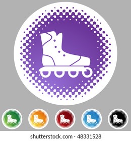 Rollerblade icon button symbol isolated on a background.