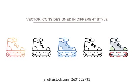 Rollerblade icon design with white background stock illustration