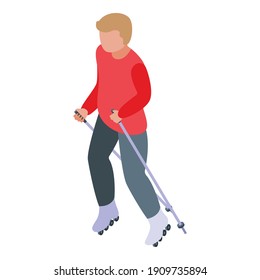 Rollerblade icon. Isometric of rollerblade vector icon for web design isolated on white background