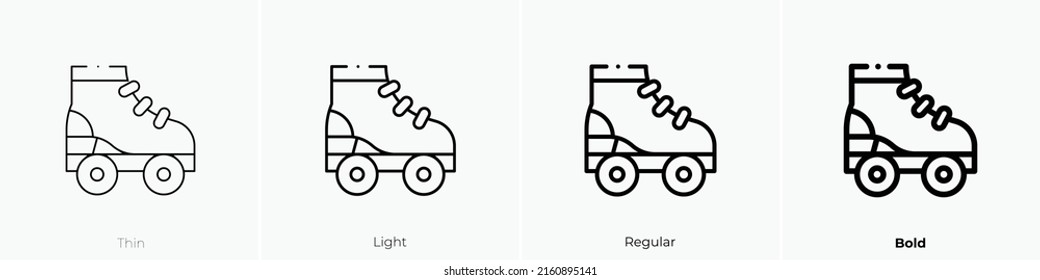 rollerblade icon. Linear style sign isolated on white background. Vector illustration.