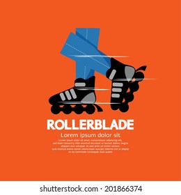 Rollerblade or Roller Skates Vector Illustration 