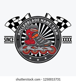 rollerblade vector logo design, vector EPS 10