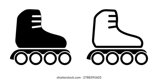 rollerblades icon, vector graphics, illustration
