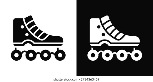 Rollerblades Symbol weißer und schwarzer Hintergrund Stil