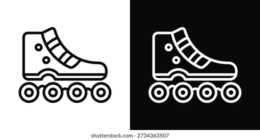 Rollerblades Symbol weißer und schwarzer Hintergrund Stil