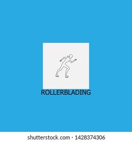 rollerblading icon sign signifier vector